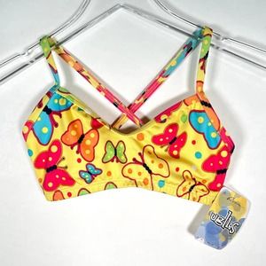 NEW! Dolfin Uglies Ocean Papillon Bikini Top XS Butterfly Crisscross Back Swim
